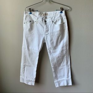 Banana Republic Capri Jeans White Cuffed Size 27/4 NWOT